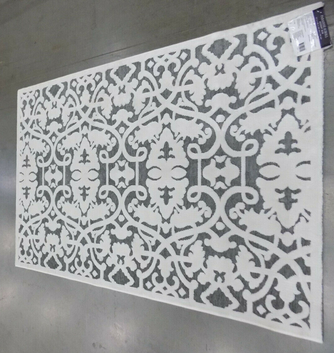 IVORY / DARK GREY 3′-1″ X 4′-7″ Stained Rug, Reduced Price 1172562077 PARB636C-3