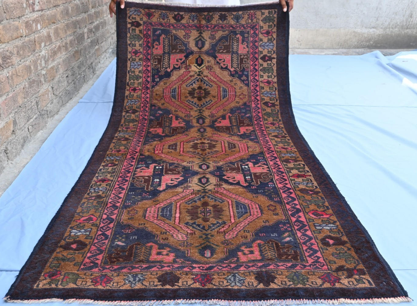 Afghan Baluchi Handmade Rug. Unique Vintage Rug.