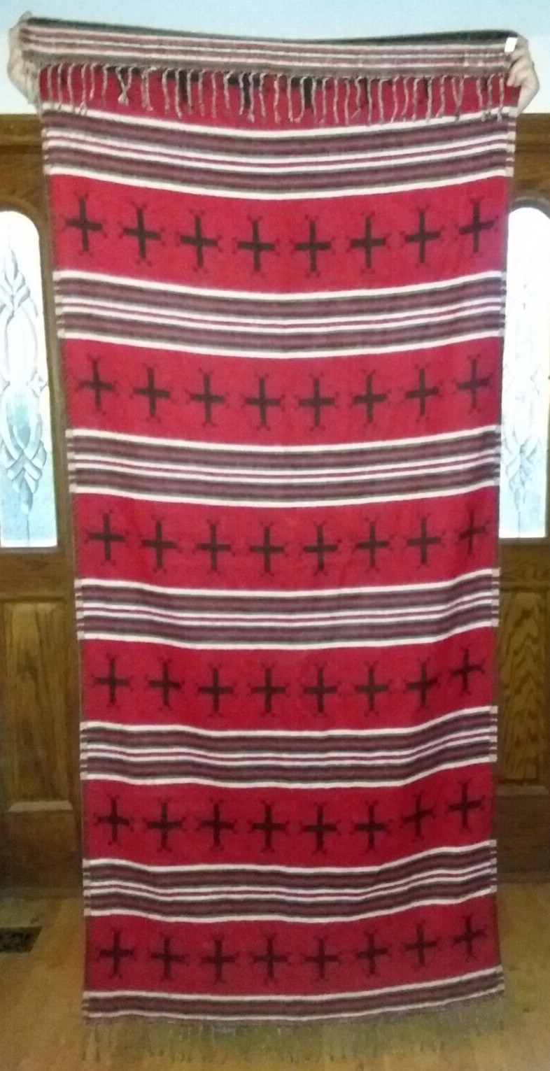 El Paso Saddle Blanket Co SW Throw Wall Hanging 80″x35″ Acrylic Polyester Cross