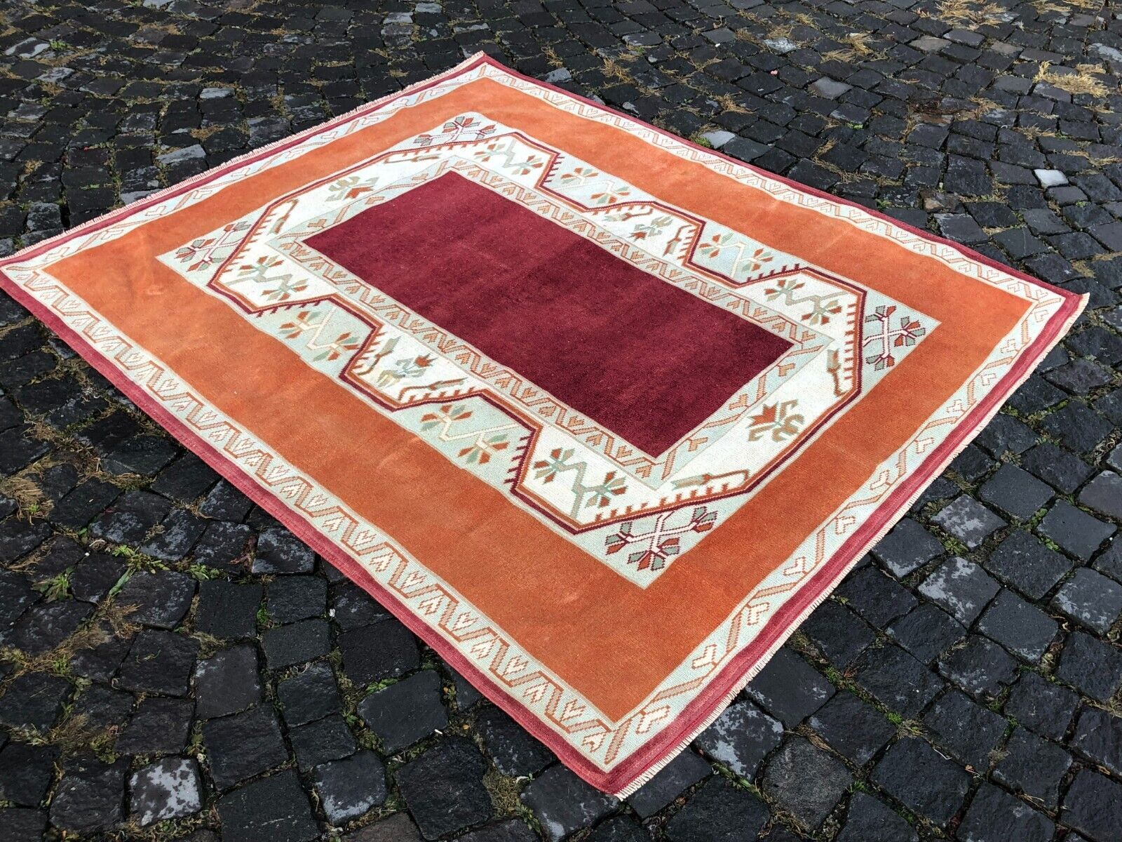 Handmade rug,Turkish rug,Wool rug,Boho decor,Vintage area rug 5,0 x 5,9 ft