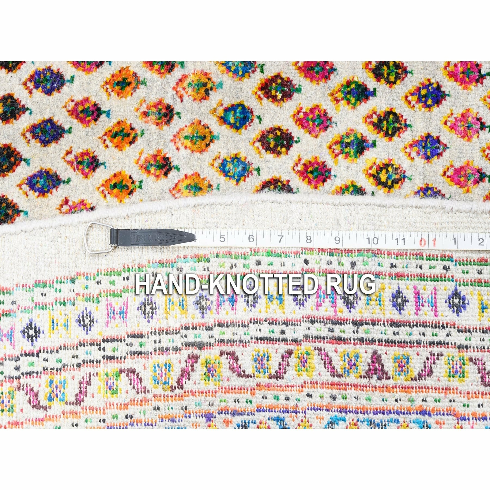 12’x12′ Round Colorful Silk With Wool Saroogh Inspired Hand Knotted Rug R62321