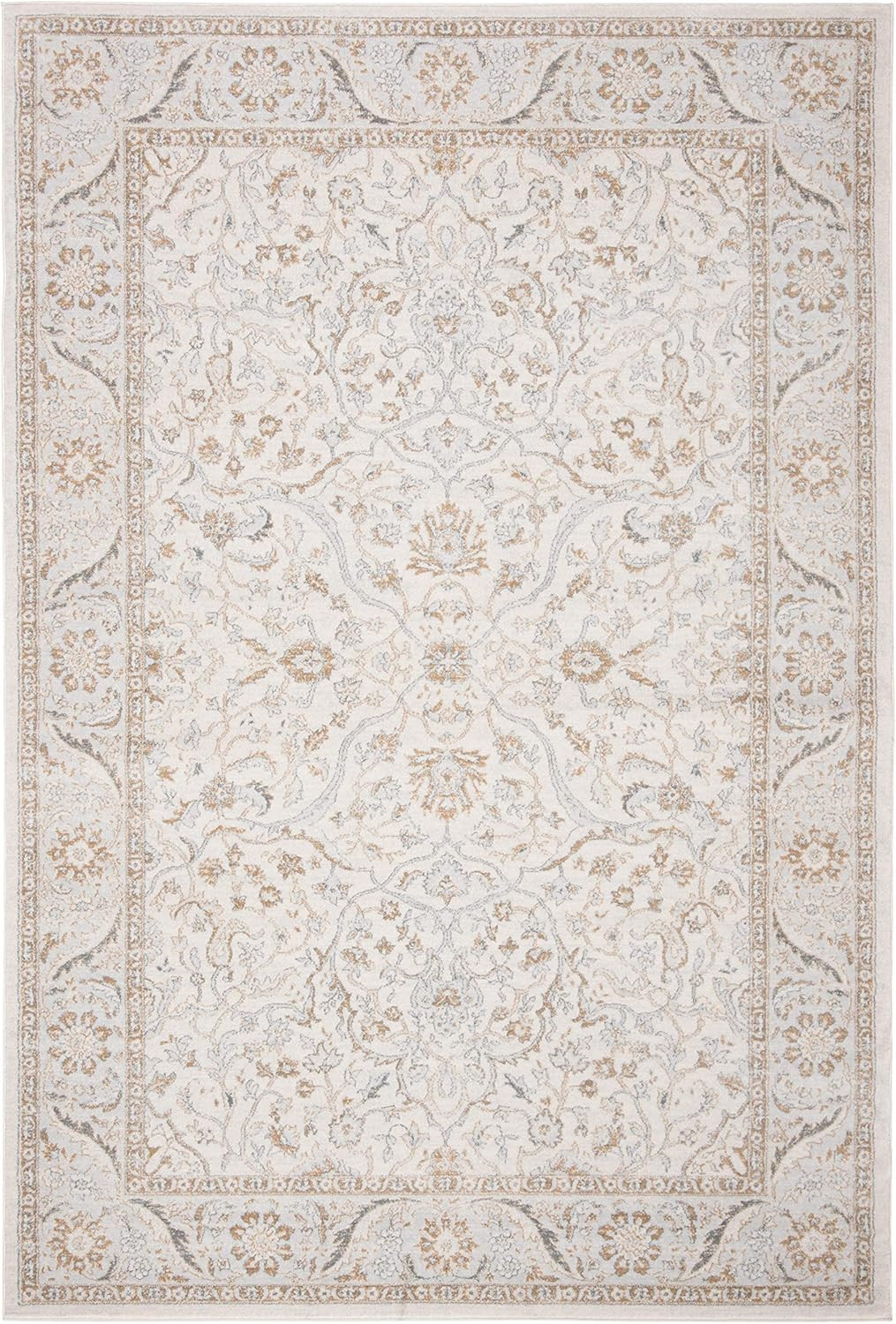 Isabella 6’7″ x 9′ Area Rug – Cream & Beige, Non-Shedding, Easy Care