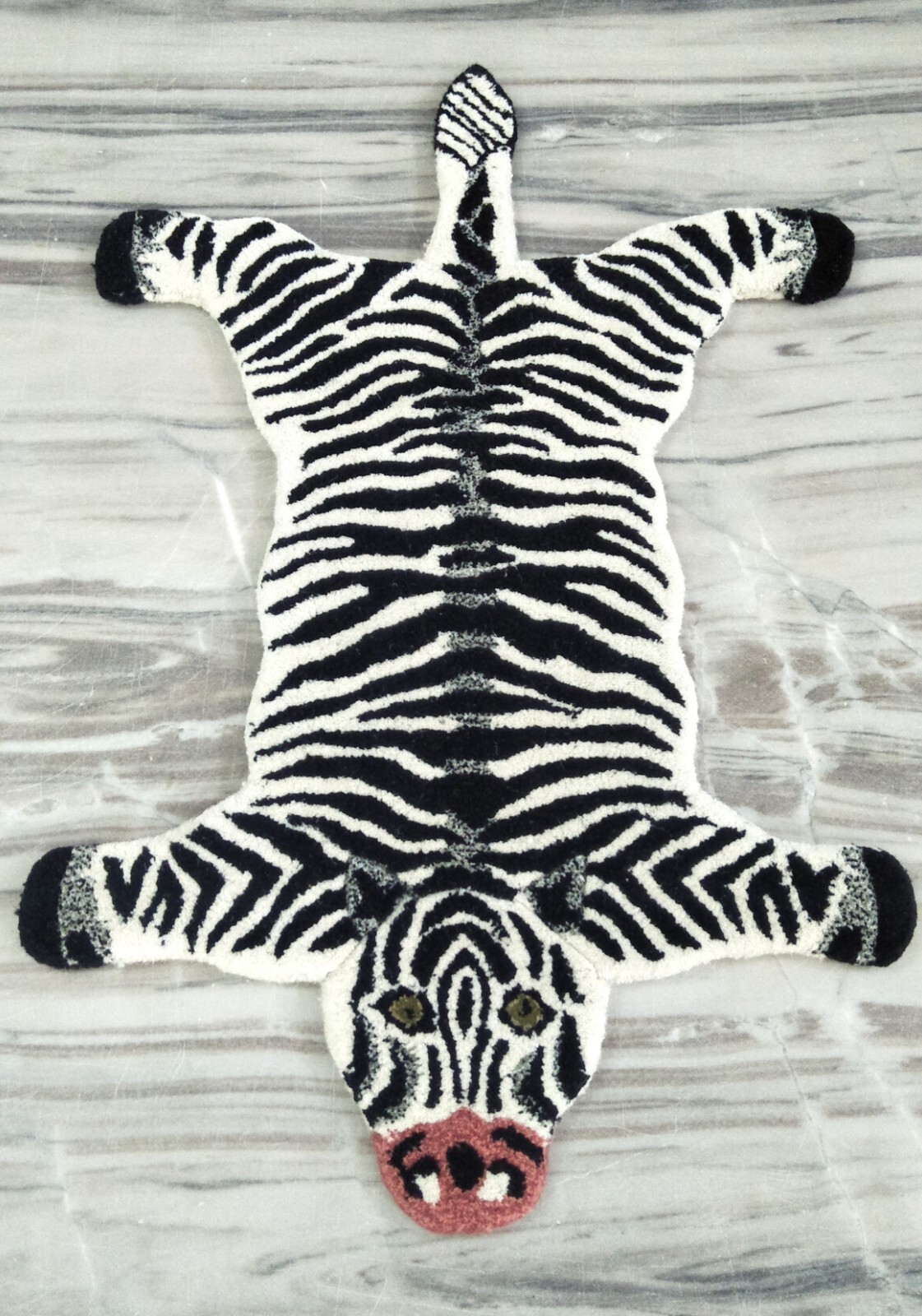 Hand Tufted Zebra Rug 2×3 Feet Animal Theme Kids Room Decor Wool Carpet DN-2112