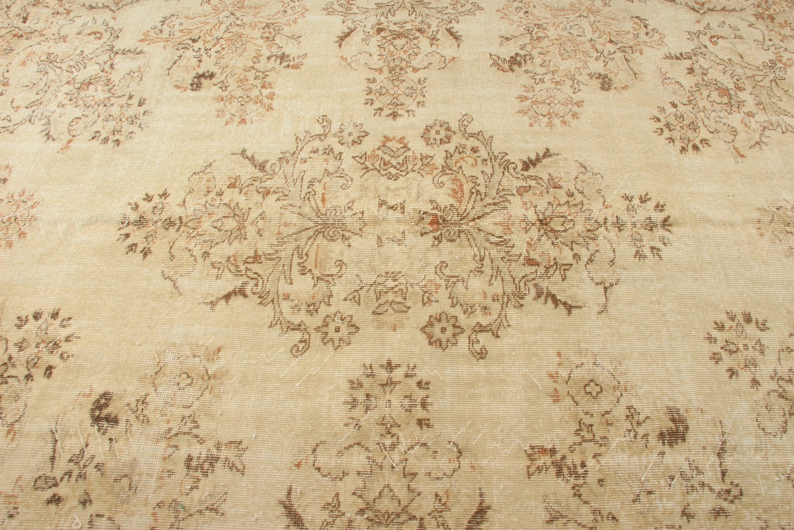 6,9×10,2 ft Rug, Vintage Rug, Turkish Brown Wool Southwestern Rug
