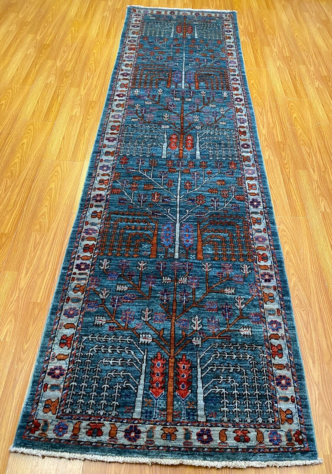 3 X 10 Ft Garden Design Hand Knotted Wool Rug
