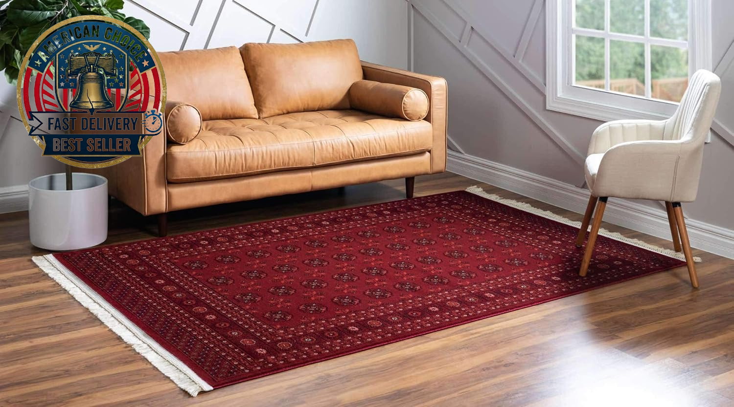 Tekke Collection Over-Dyed Saturated Traditional Torkaman Area Rug, 9 Ft X 12 Ft