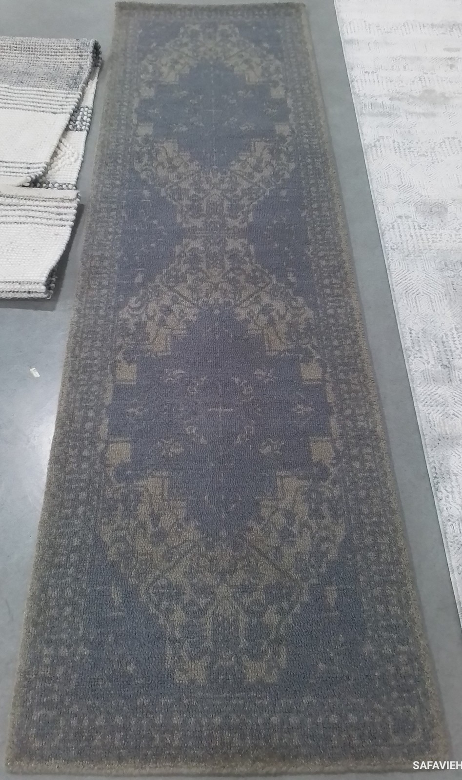 BLUE / GREY 2′-3″ x 8′-0″ Back Stain Rug, Reduced Price 1172801508 RVT421B-28