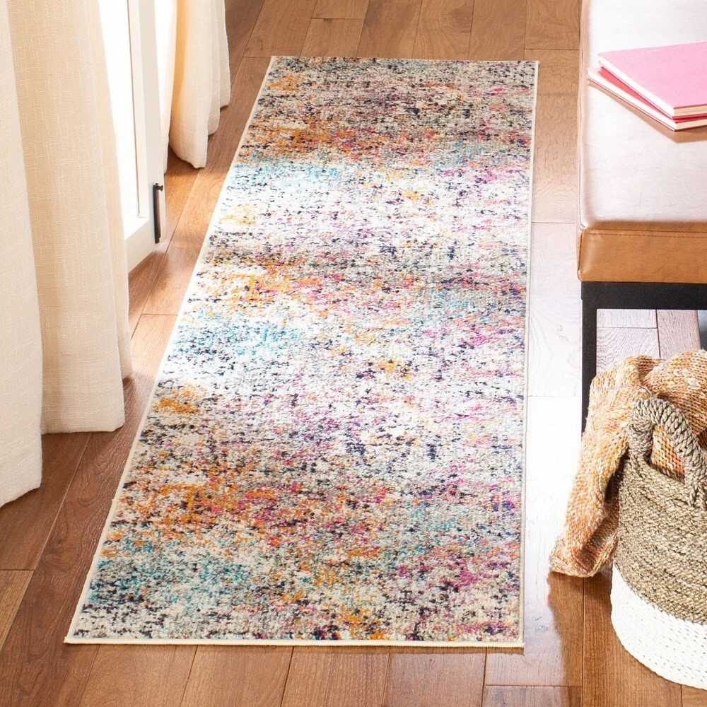 2×6 Pink Runner Rug Abstract Art Accent Modern Carpet Luxury Indoor Comfy Soft