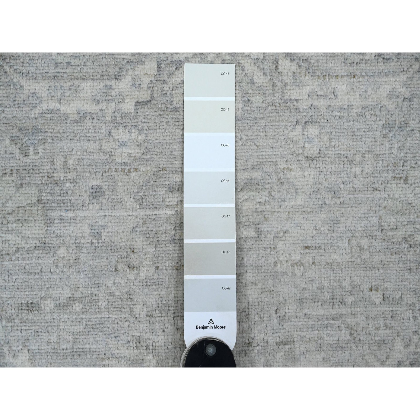 2’6″ x 19’2″ Gray Peshawar with Heris Design Wool Hand Knotted Runner Rug R20945