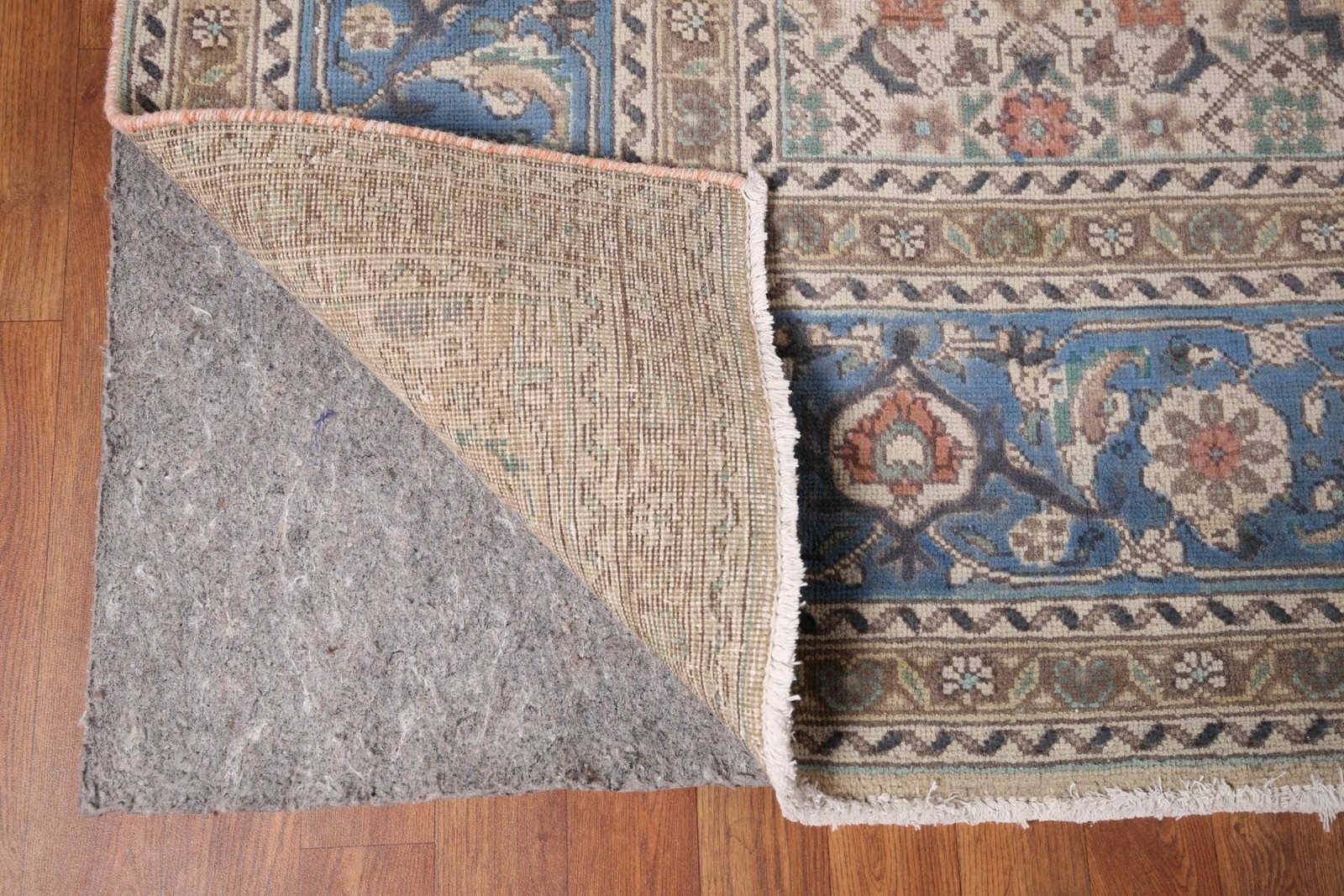 Blue Over-dyed Area Rug 10×13 Hand-knotted Wool Geometric Traditional Carpet