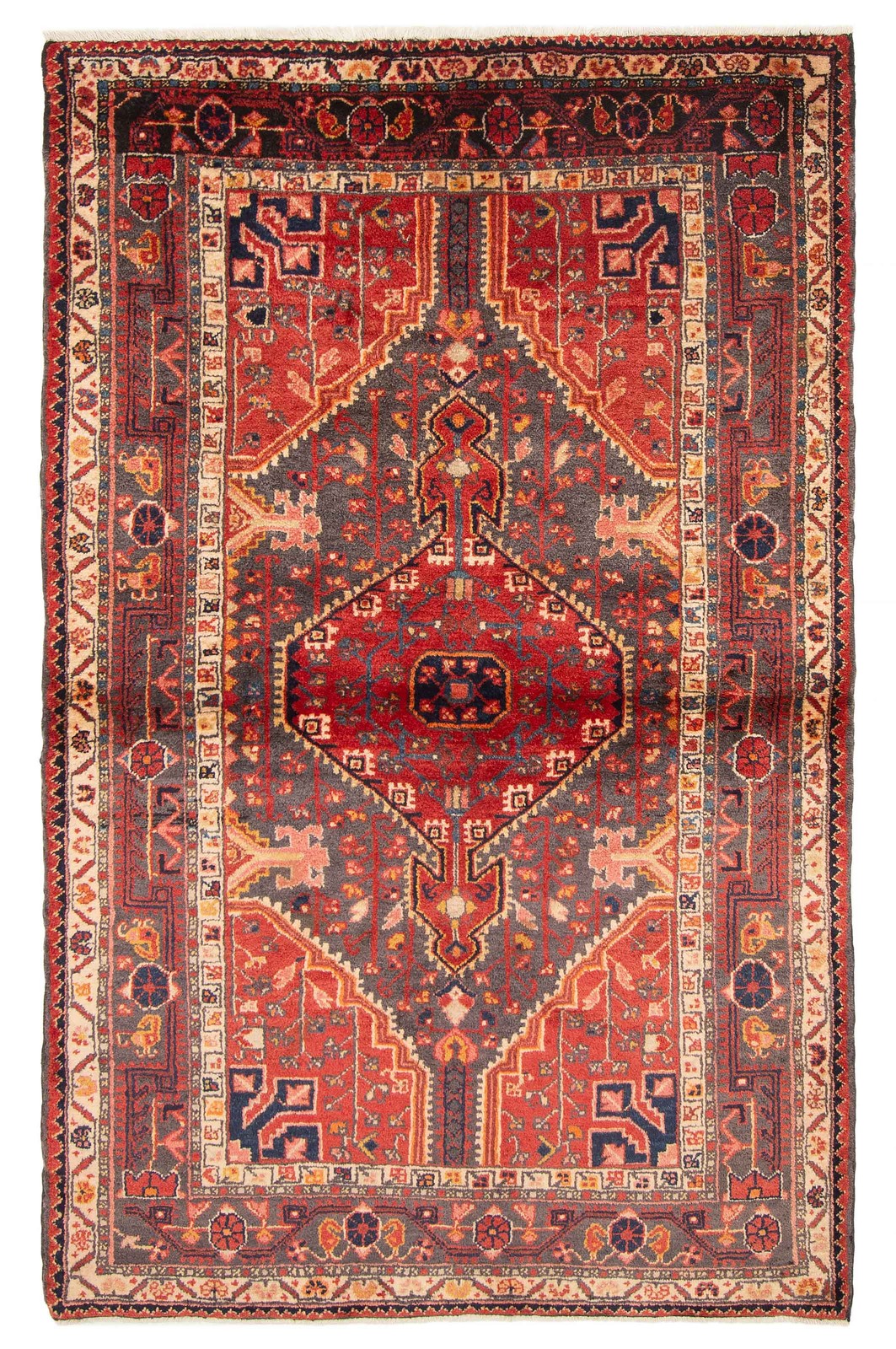 Traditional Vintage Hand-Knotted Area Rug 4’4″ x 6’11” Oriental Wool Carpet