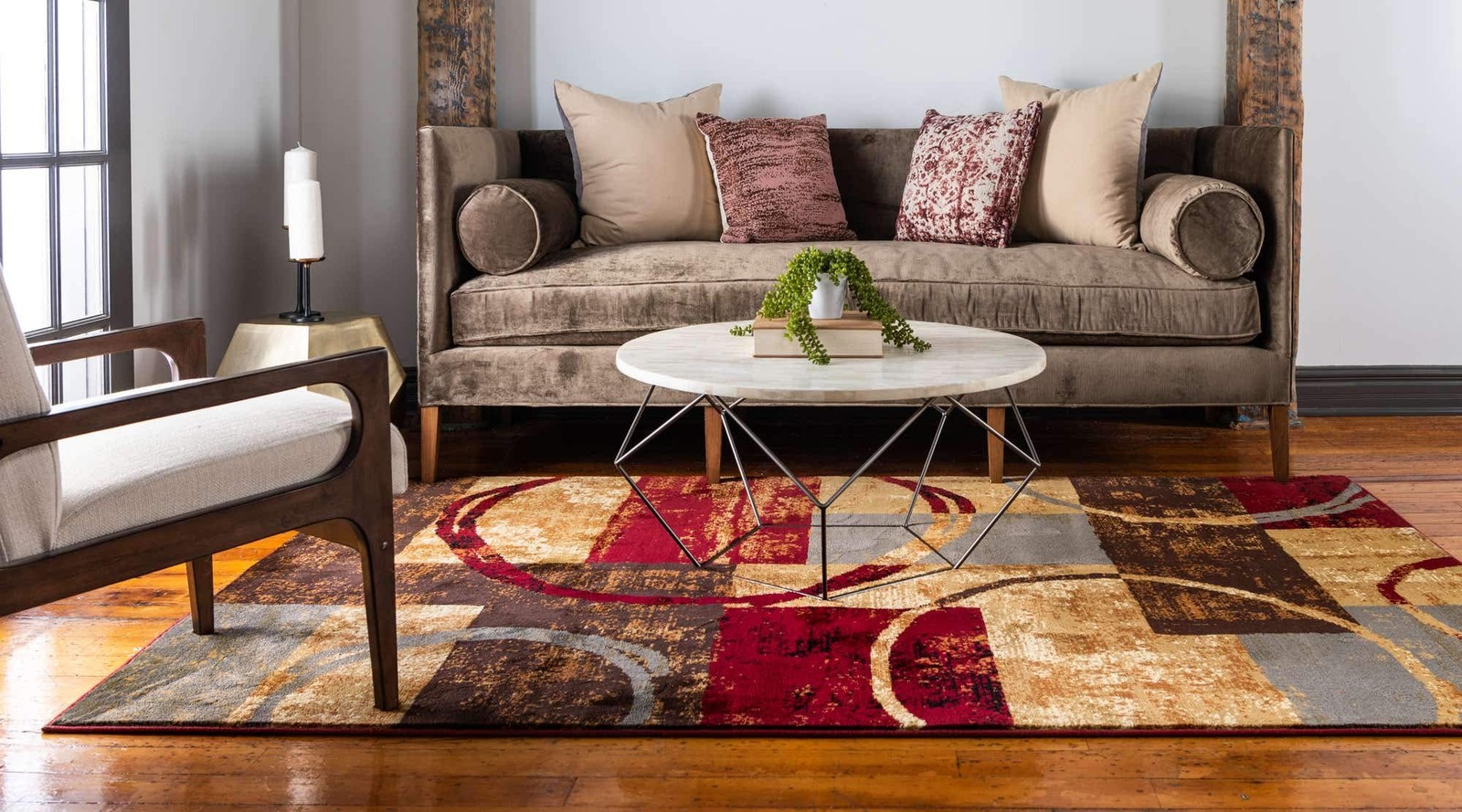 Unique Loom Barista Collection Area Rug – Kouillou (3′ 1 x 5′ 3 Rectangle, Multi
