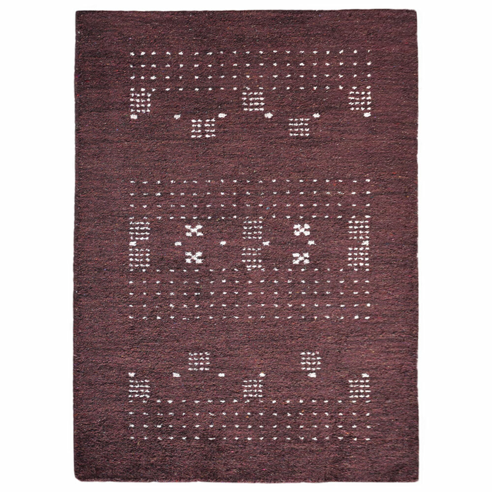 Eco-Friendly Hand Knotted Loom Silk Mix Area Rug Contemporary Brown BBLSM504