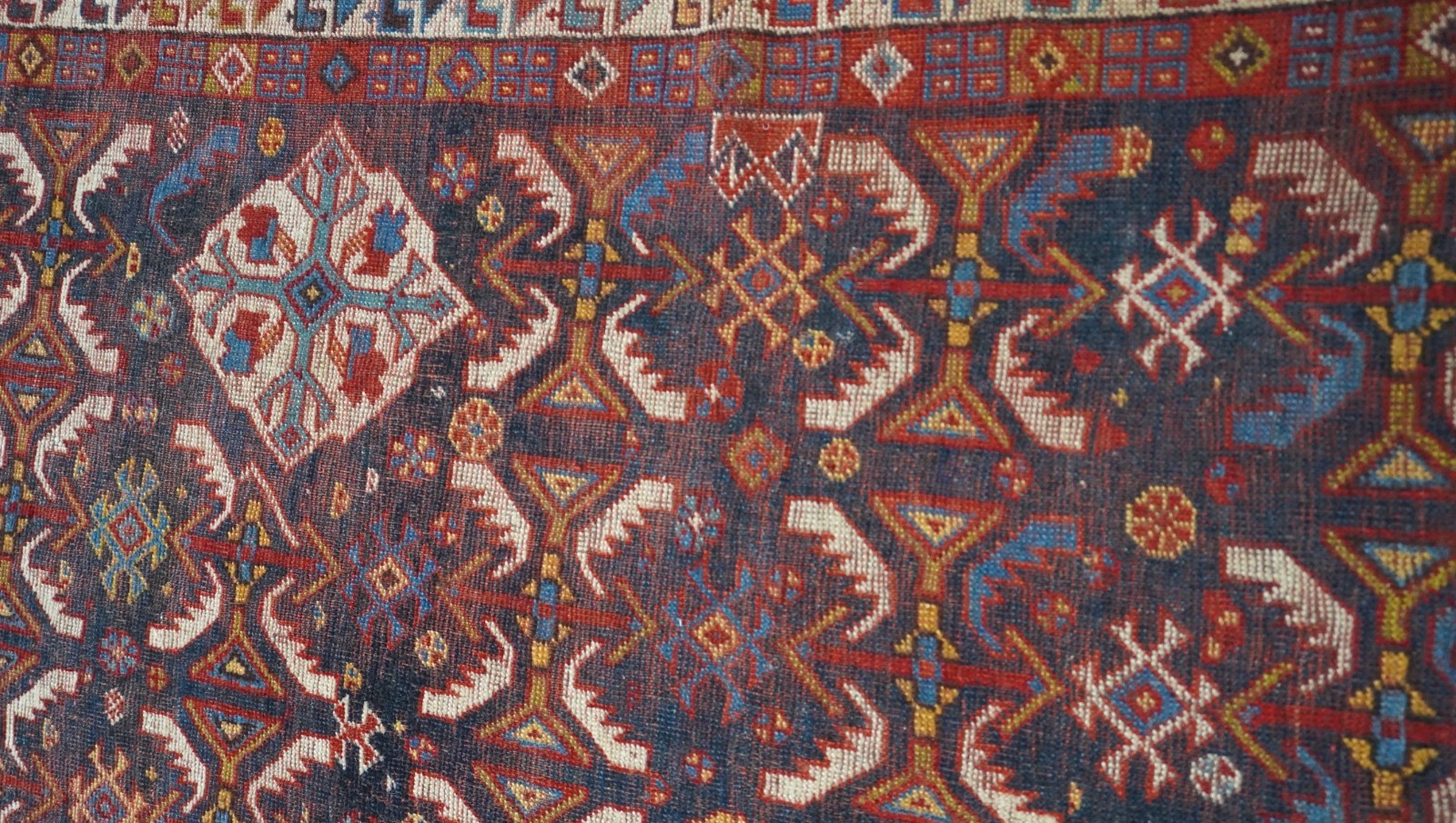 Antique 1850 Khamsehh-Morghii Bird 4’3″ x 7’8″ Handmade Wool Tribal Oriental Rug