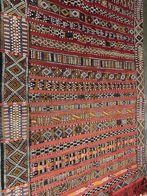 Vintage Moroccan Berber Kilim Flatweave Wool Rug, Handwoven