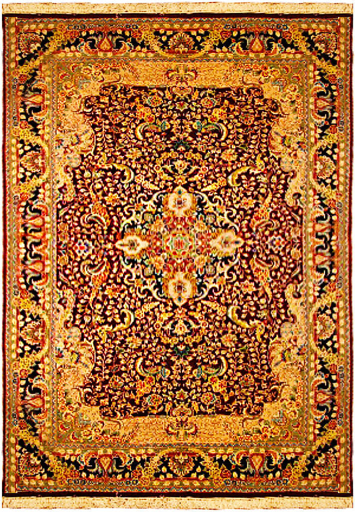 6×10′ Black Sino Tabreez Rug 14261