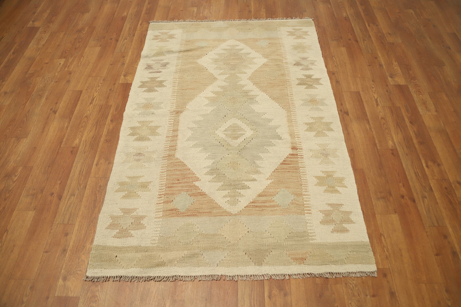 Southwestern Kilim Handwoven Accent Rug 3×5 Vegetable Dye Flat-weave Carpet