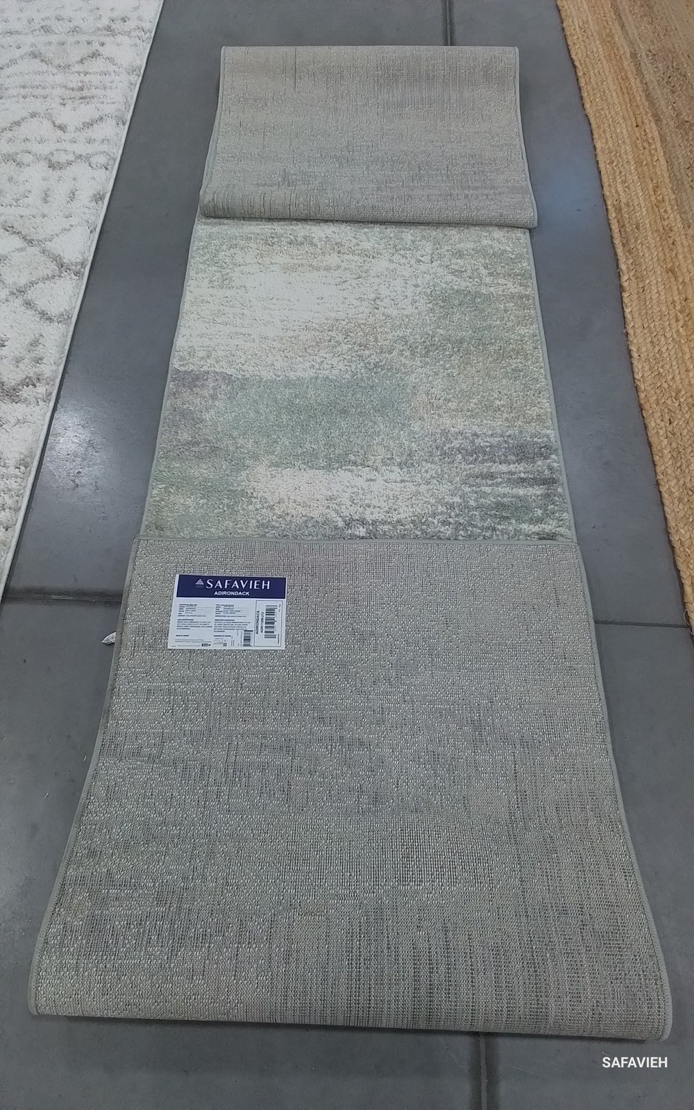 IVORY / SAGE 2′-6″ x 12′-0″ Back Stain Rug, Reduced Price 1172798339 ADR112W-212