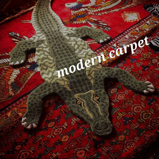 Crocodile Rugs 2×4 Feet Handmade 100% Woolen Hand Tufted For Home Decoration