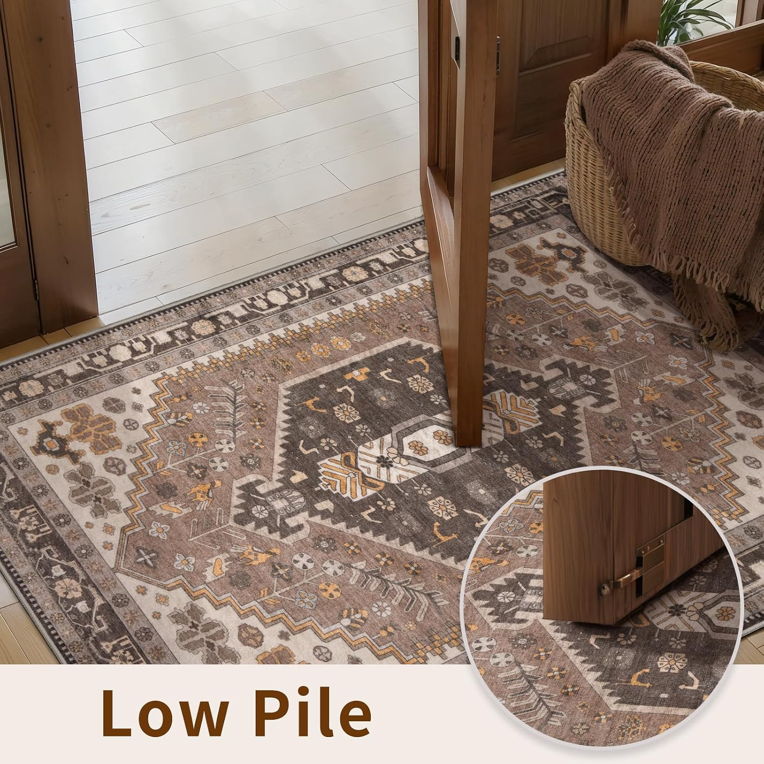 3X10Ft Hallway Rug, Long Runner Rug Vintage Kitchen Carpet for Entrance