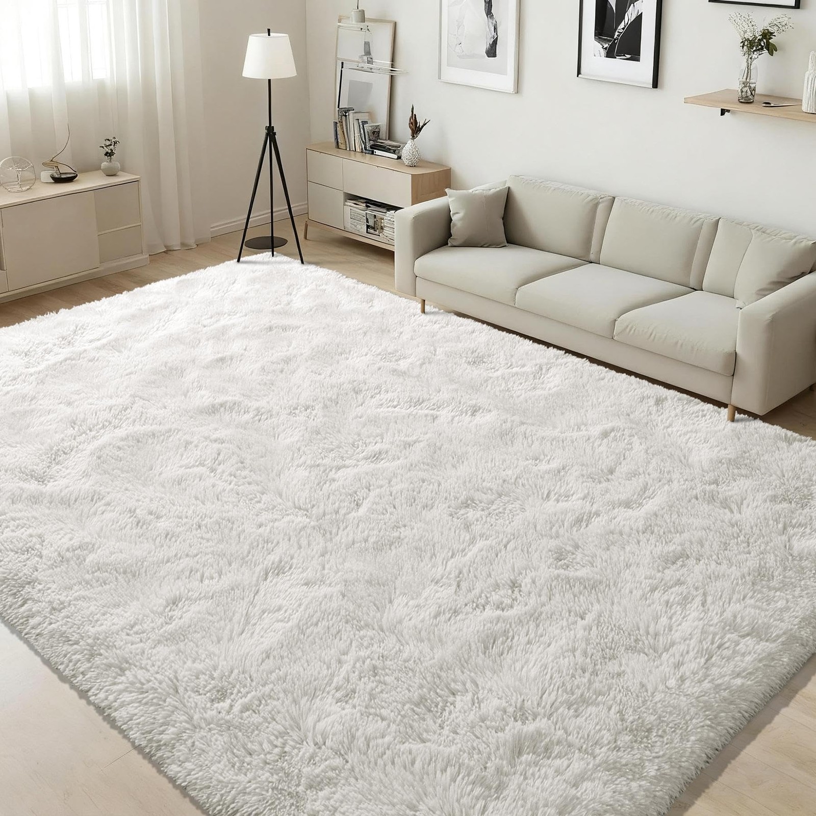 4×6 Area Rug for Living Room, Cream White Rugs for Bedroom, Kitchen, Soft Sha…