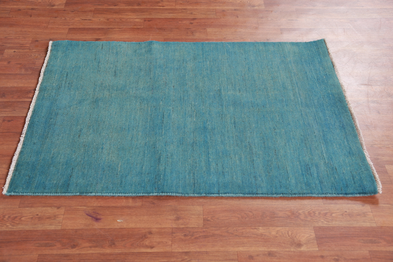 Trendy Gabbeh Solid Blue Wool Modern Accent Rug Contemporary Rug 3×4 ft