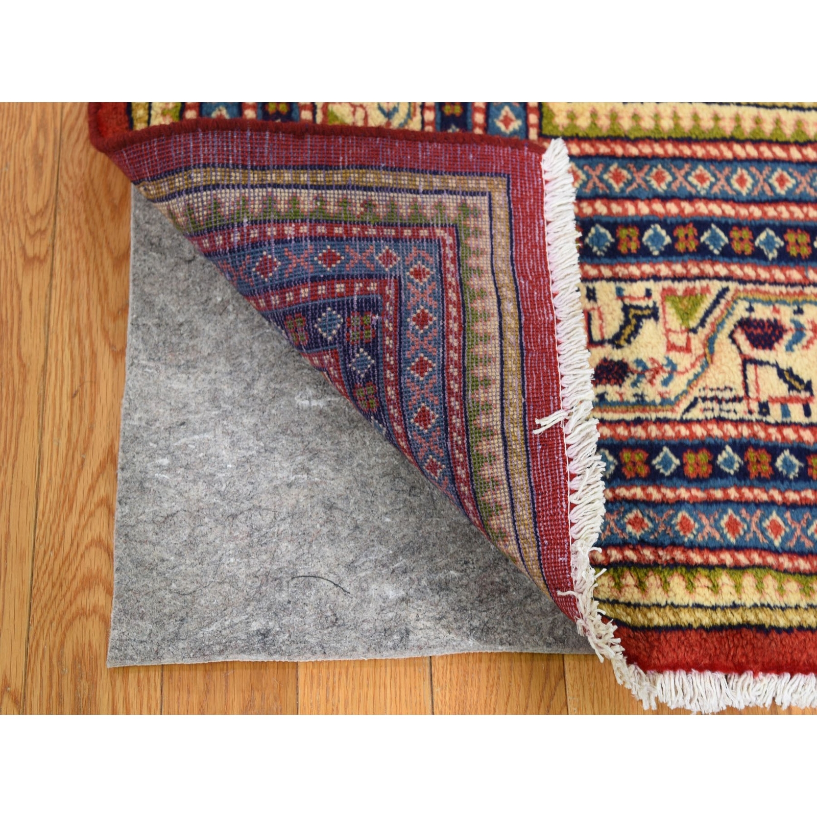 6’7″x10’2″ Red New Farsian Saroogh Mir Full Pile HandKnotted Oriental Rug R47424