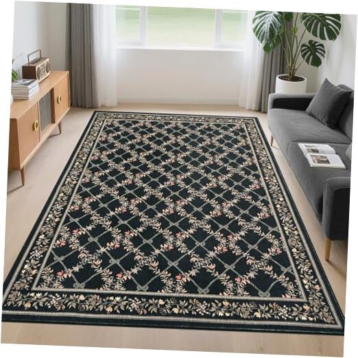 5×7 Rugs Washable Rugs for Bedroom Modern Floral Vine Area Rug Living Room