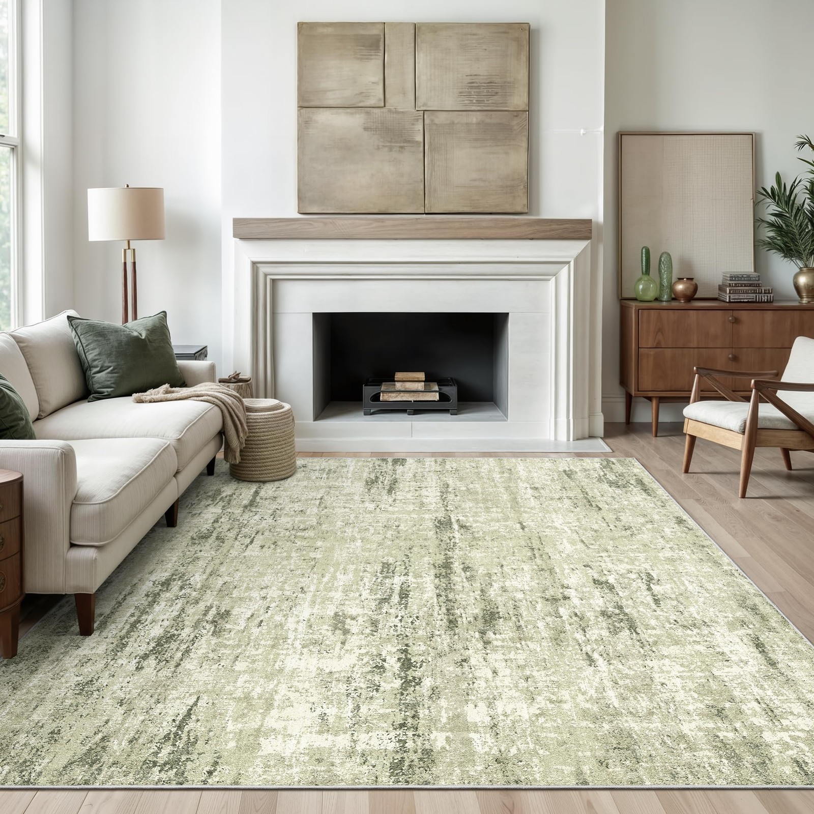 Washable Rug – Stain Resistant Area Rugs for Living Room, Non Slip Backing Pr…
