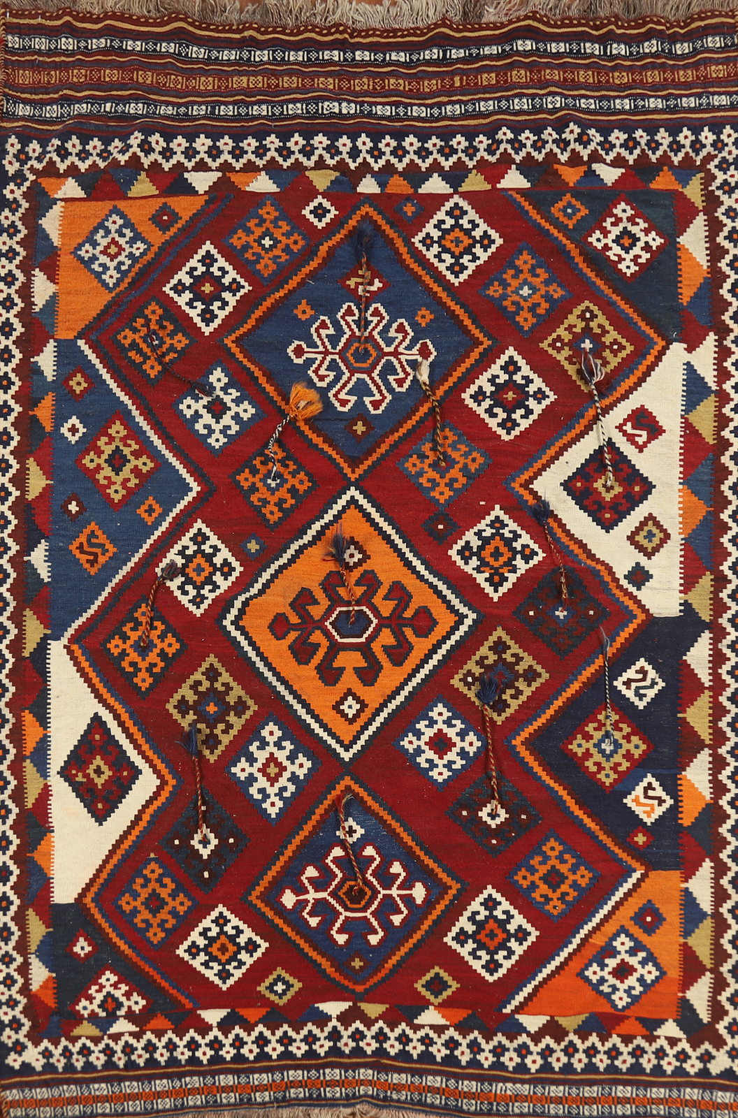 South-western Reversible Flat weave Geometric Kilim Area Rug 5×8 Tribal Carpet