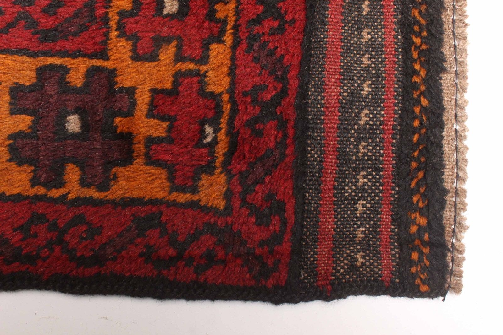 Vintage Geometric Area Rug 3’5″ x 6’7″ Traditional Hand-Knotted Wool Carpet