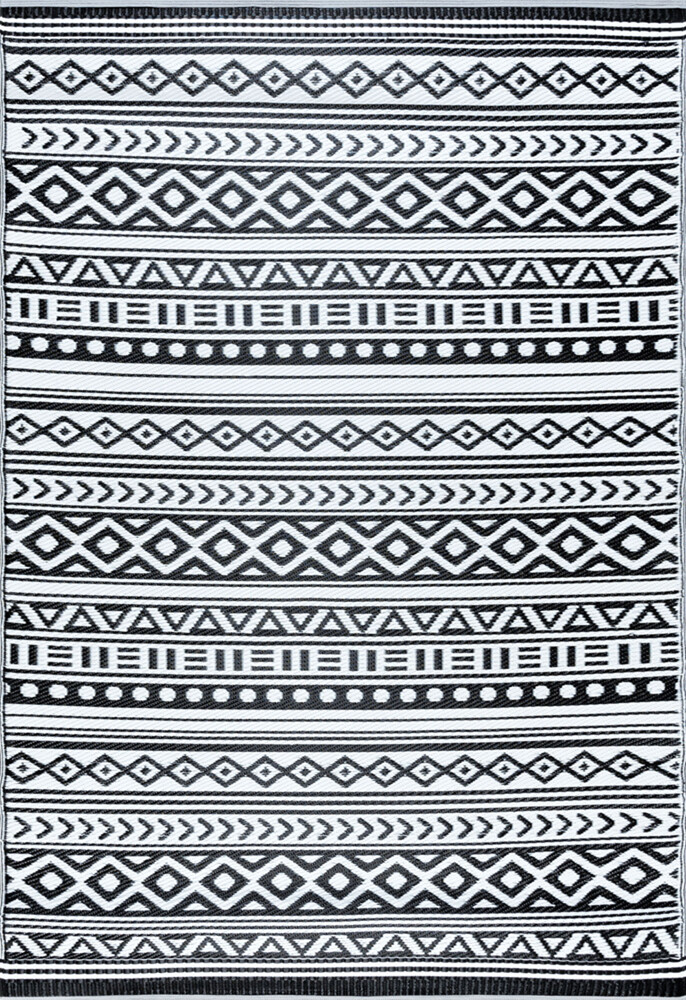 Black Contemporary Machine Made Rows Zig Zag Lines Area Rug Striped SUN1807