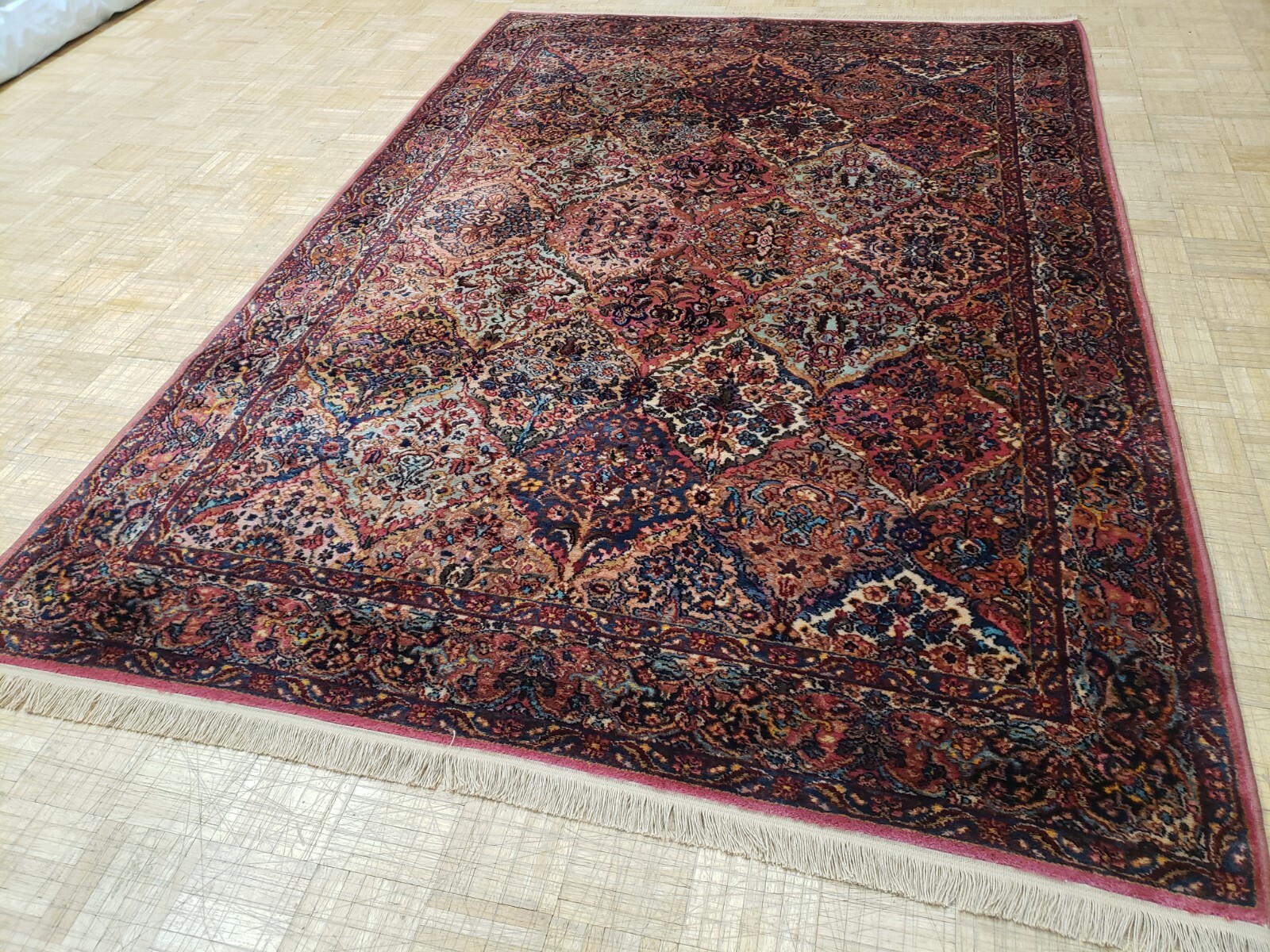 6×9 ANTIQUE KARASTAN MULTICOLOR PANEL KIRMAN ORIGINAL 700 717 100% WOOL RUG