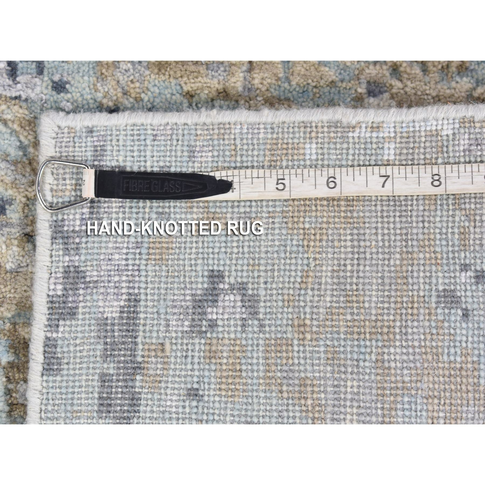 2’6″x11’10” Gray Pure Wool Modern Abstract Design Hand Knotted Runner Rug R80179