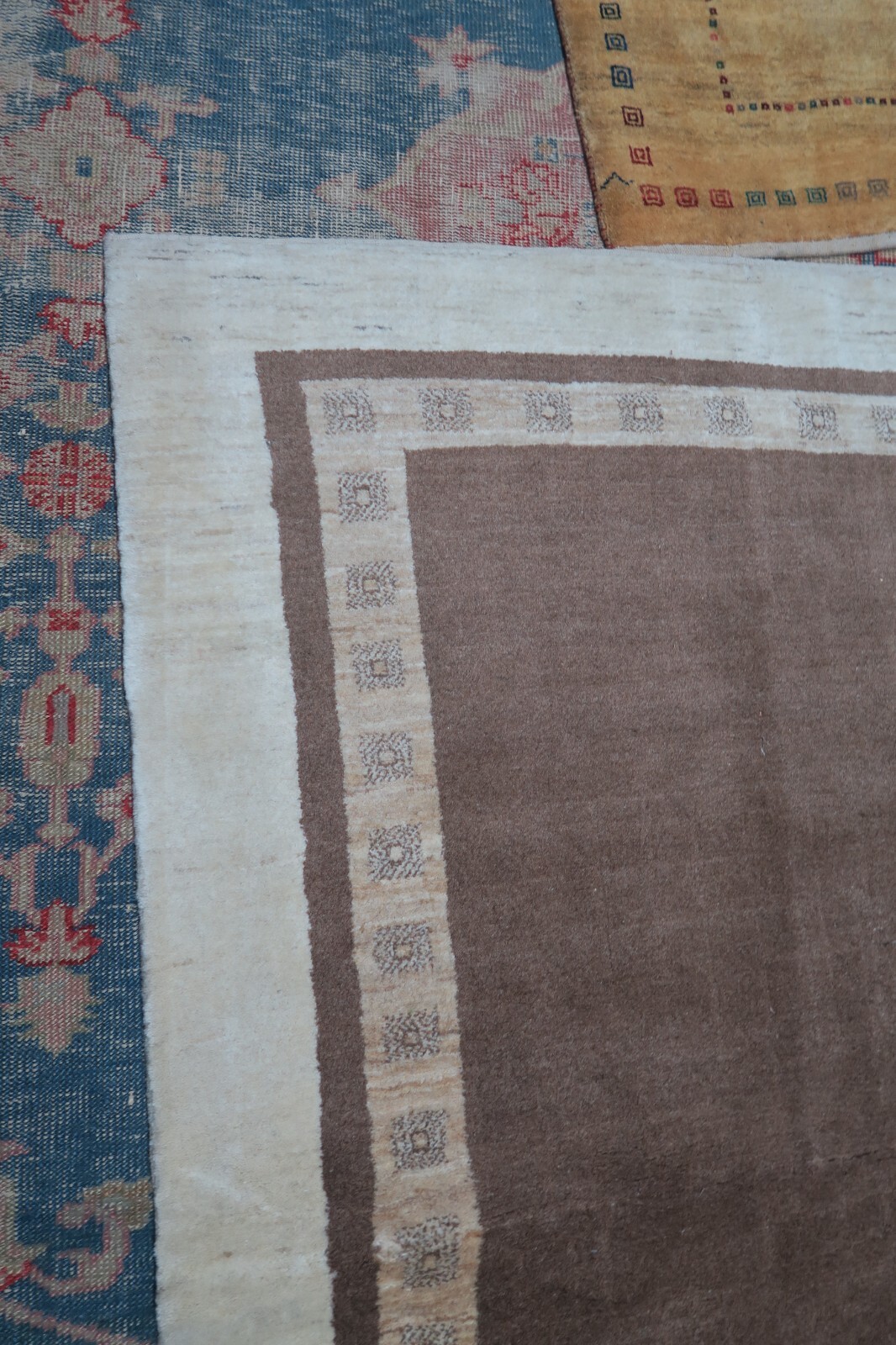 Fine Hand Knotted Wool Nomad Gabbeh Rug Runner 4’5 x 6’4 Modern Art Deco Brown