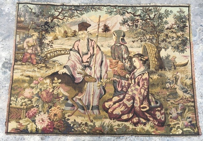 Vintage French Stunning Tapestry Amazing Pictorial Home Decor Tapestry 2×3 ft