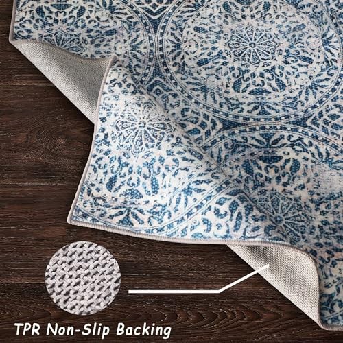 3×5 Rug, Small Area Rug for Living Room, 3′ x 5′ (Rectangular) Bohemia-blue