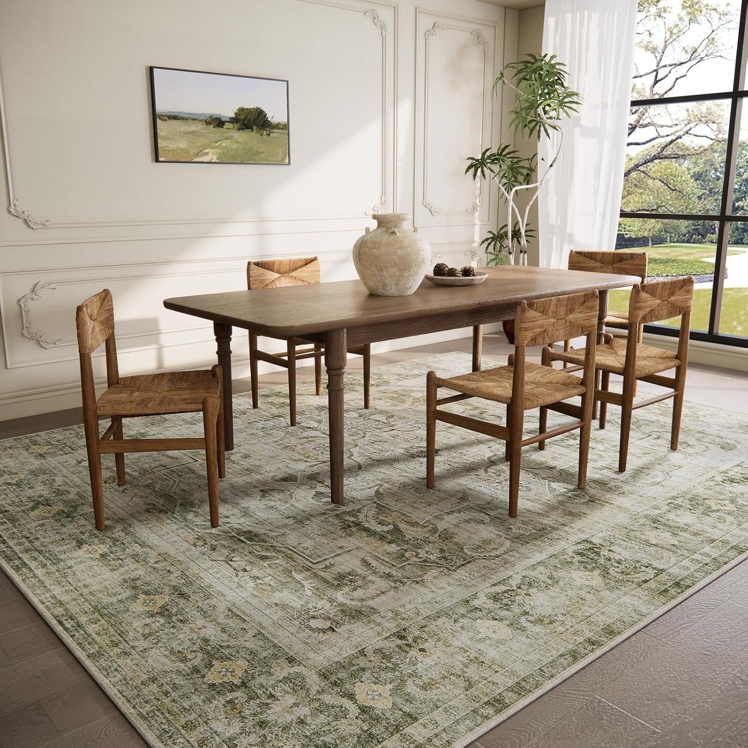 8X10 Washable Rugs for Living Room: Large Area Rug for Bedroom Non Slip Low Pile