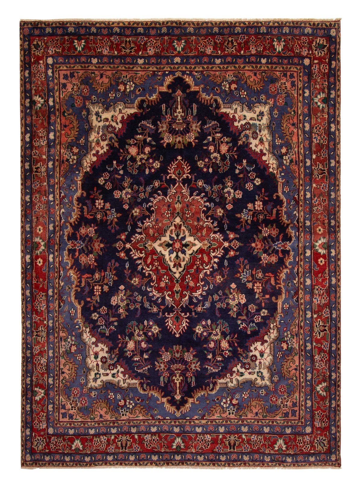 Vintage 6’11” x 9’8″ Traditional Hand Knotted Vegetable Dye Wool Area Rug