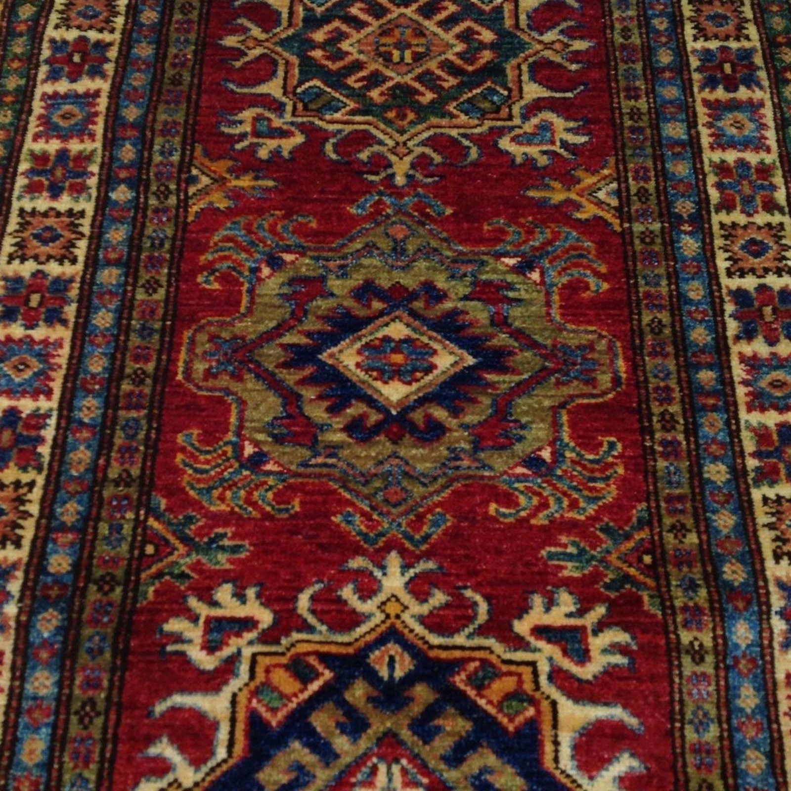 Hand-Knotted Fine Kazakl Design 100% Wool Rug Handmade (Size 2.7 X 10.6) Brral-1