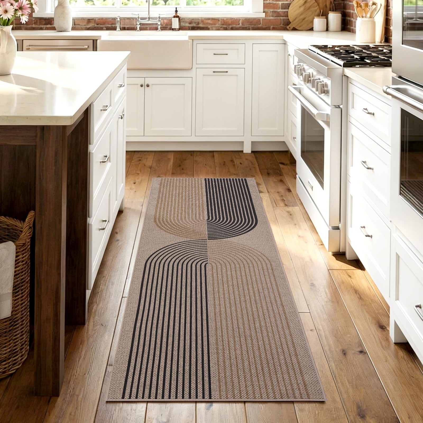 Easy Jute 2×6 Modern Rainbow Runner Rug for Hallway Kitchen Non Slip Indoor O…