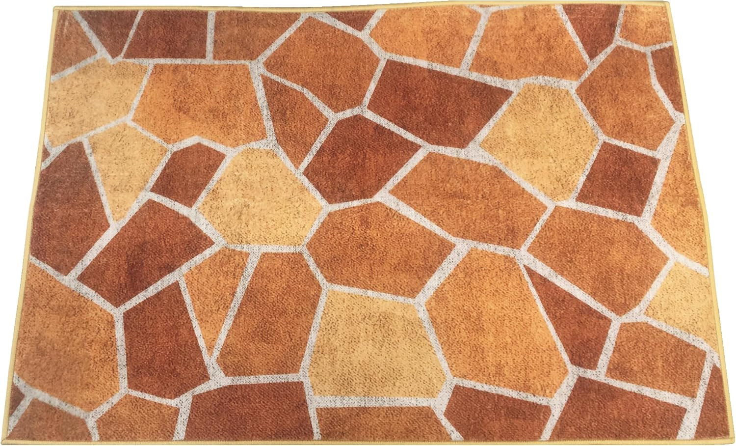 Geometric Design Rustic Stone 2′ X 3′ Area Rug Velvet Living Room Bedroom Entryw