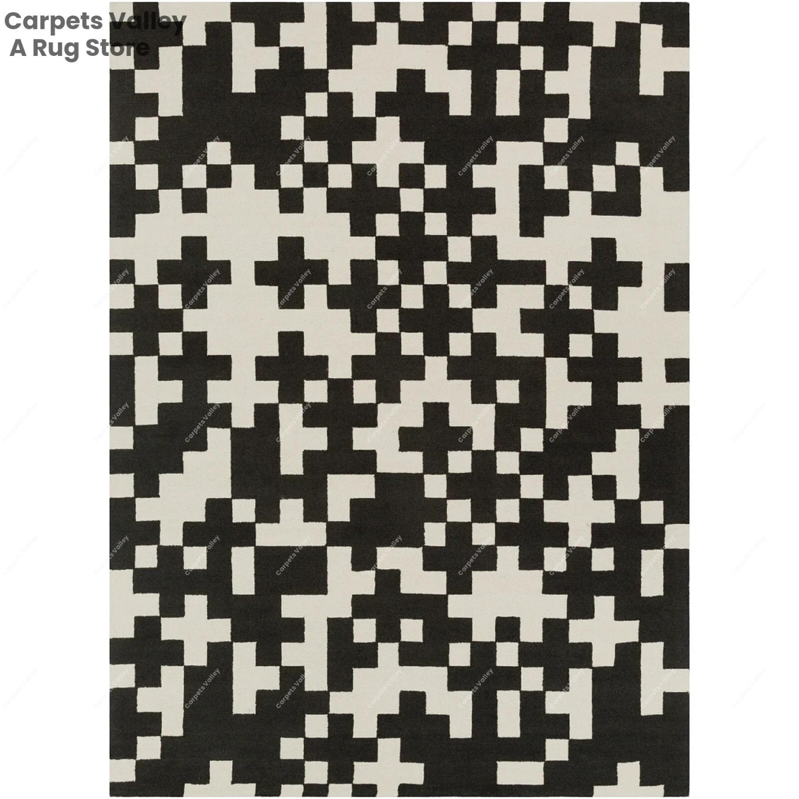 Tetris Loop pile Hand-Tufted Wool Handmade Area Rug Carpet for Home, Bedroom