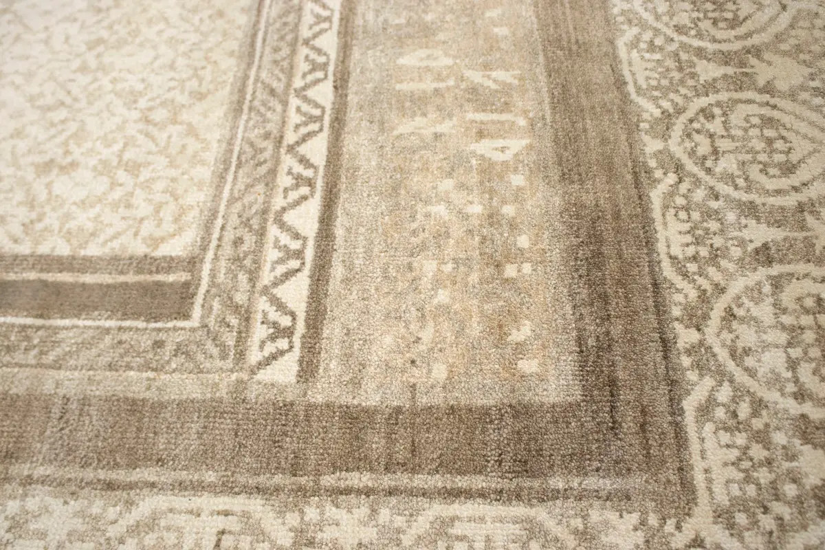 Wool & Bamboo Silk 8X10 Oriental Rug Handmade Floral Paisley Design Carpet
