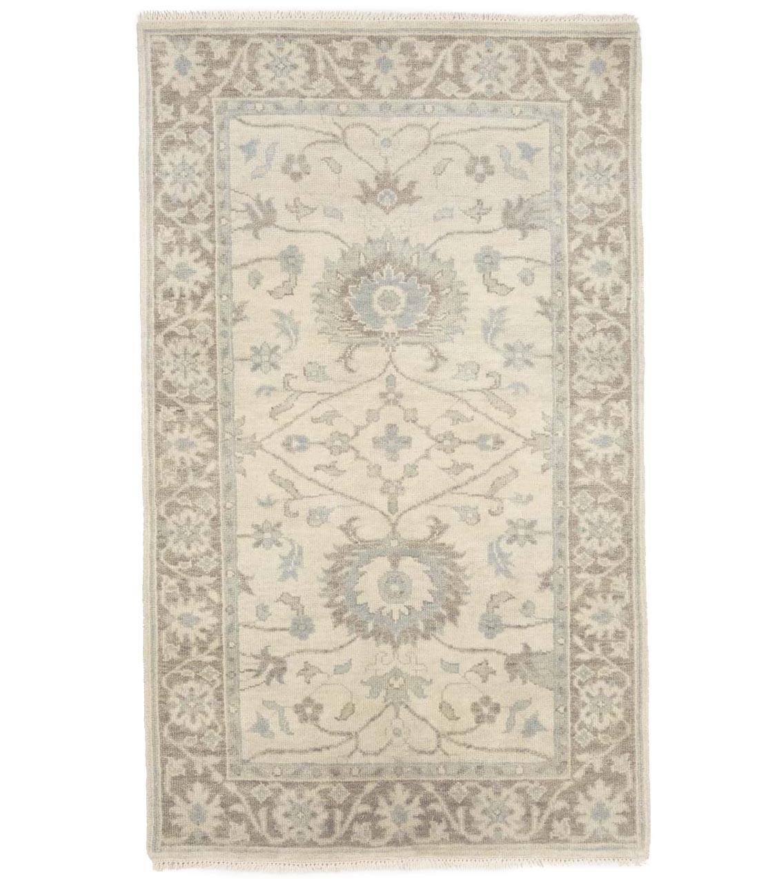 3×5 Muted Ivory Floral Design Chobi Rug Oriental Home Office Decor Carpet