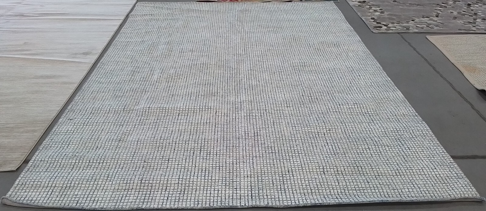 IVORY / BLUE 9′-0″ x 12′-0″ Back Stain Rug, Reduced Price 1172773032 ABT470M-9