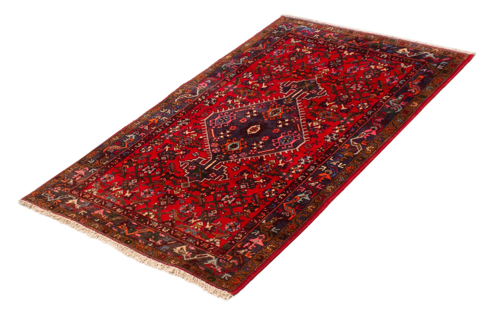 Vintage Hand-Knotted Area Rug 4’0″ x 6’10” Traditional Oriental Wool Carpet