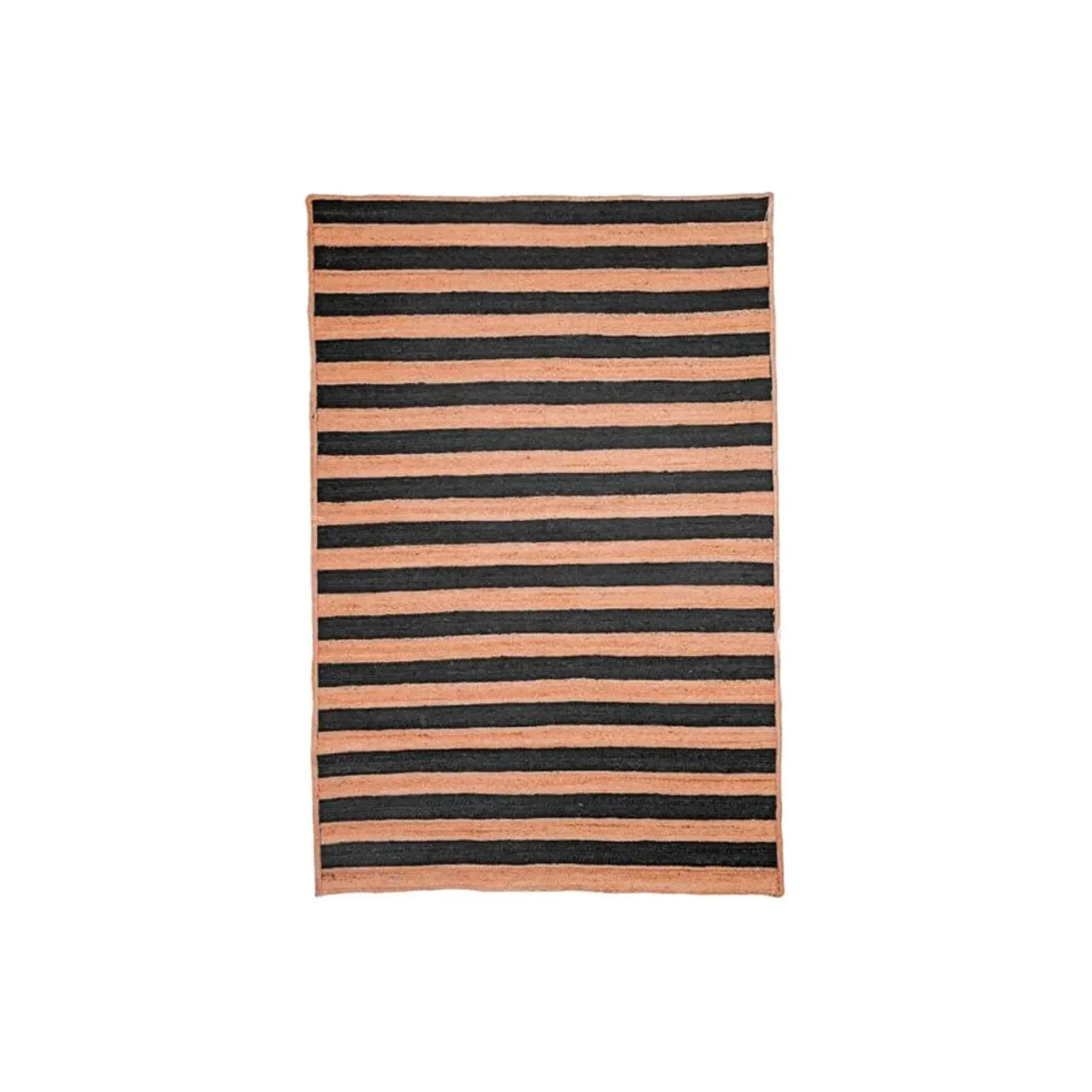 Handwoven Cotton Jute Rug Color Natural Black Handmade Design Carpet Rug
