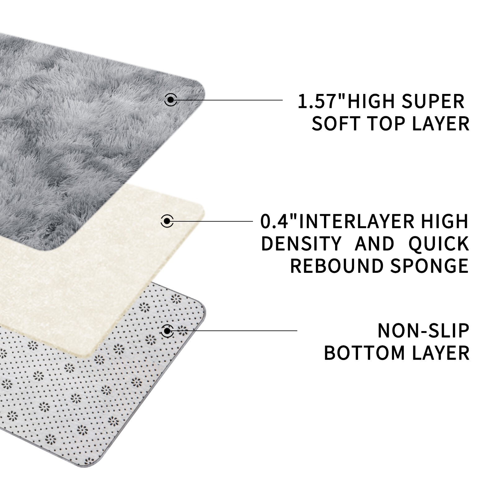 Cozy Fluffy Shag Carpet with Anti-Slip Backing, Ideal for Home Decor and Comfort