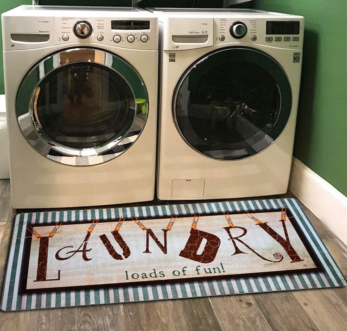 48×20 inch Laundry Room Rug, Non-Skid Waterproof Floor Runner Mat for Bath